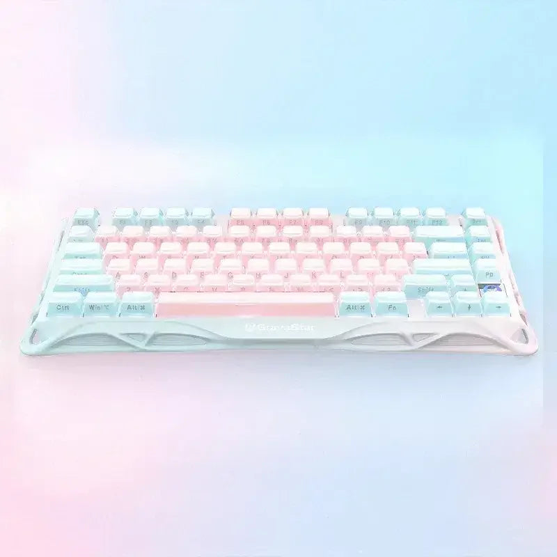 Klawiatura mechaniczna w pastelowych kolorach, idealna do home office i personalizacji desk setupu