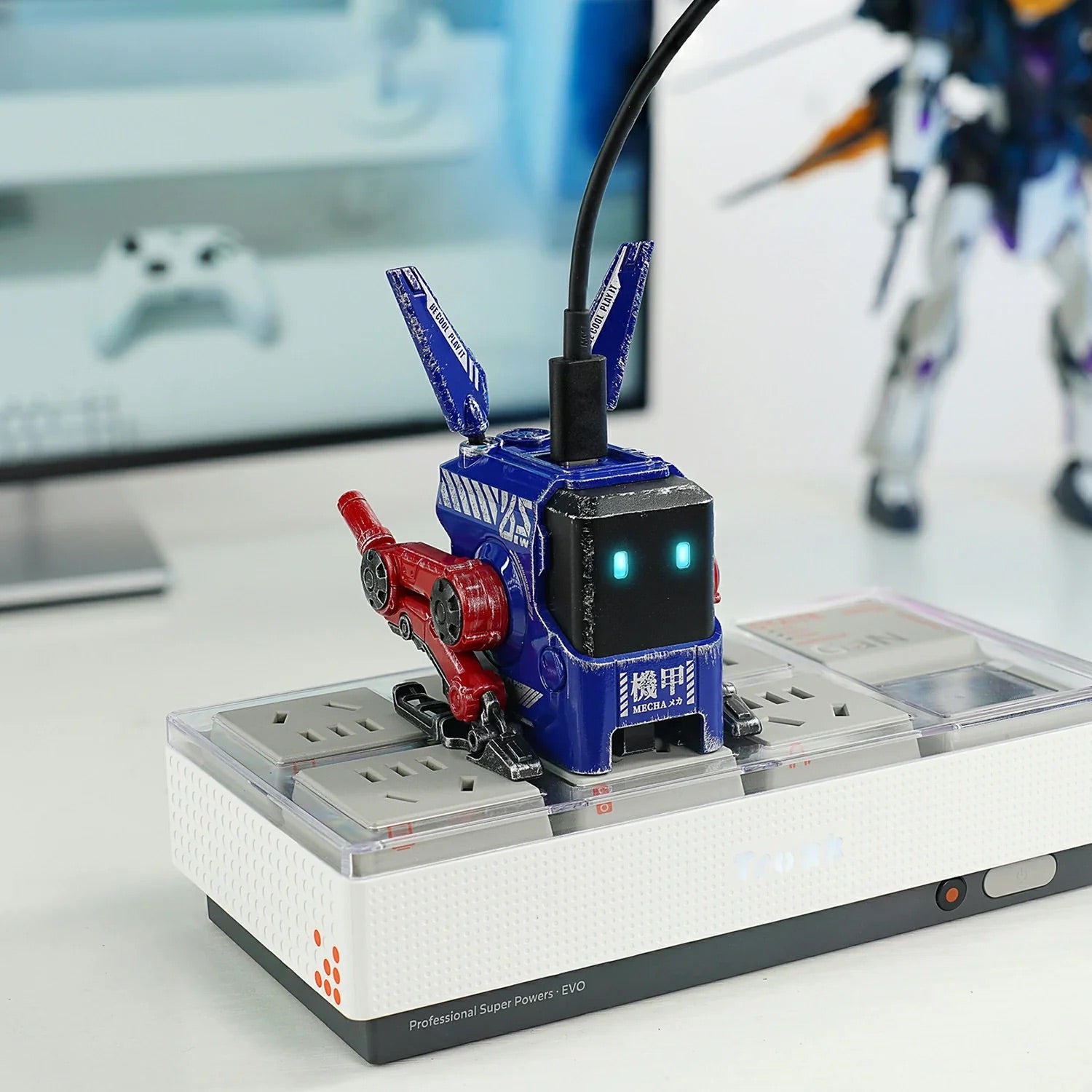 GravaStar - Alpha65 GaN 65W War Damaged Blaze Blue Wall Charger