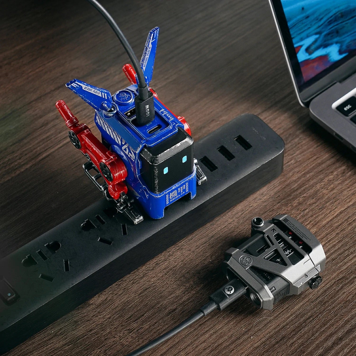 GravaStar - Alpha65 GaN 65W War Damaged Blaze Blue Wall Charger