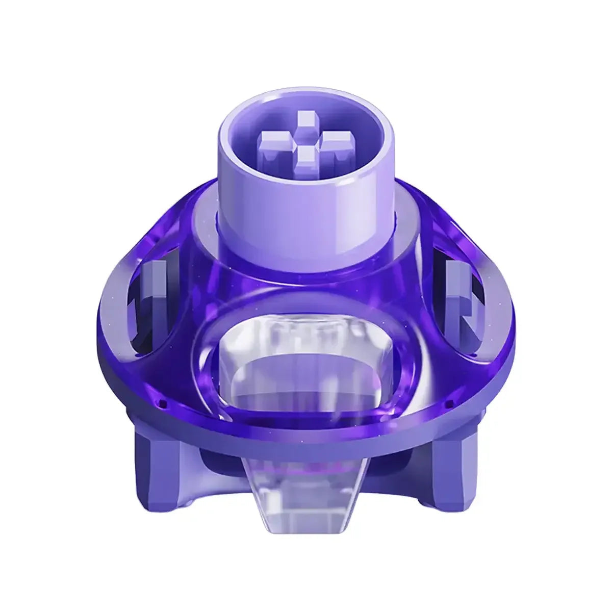 Fioletowy switch mechaniczny do klawiatury z przezroczystą obudową, idealny do personalizacji desk setupu