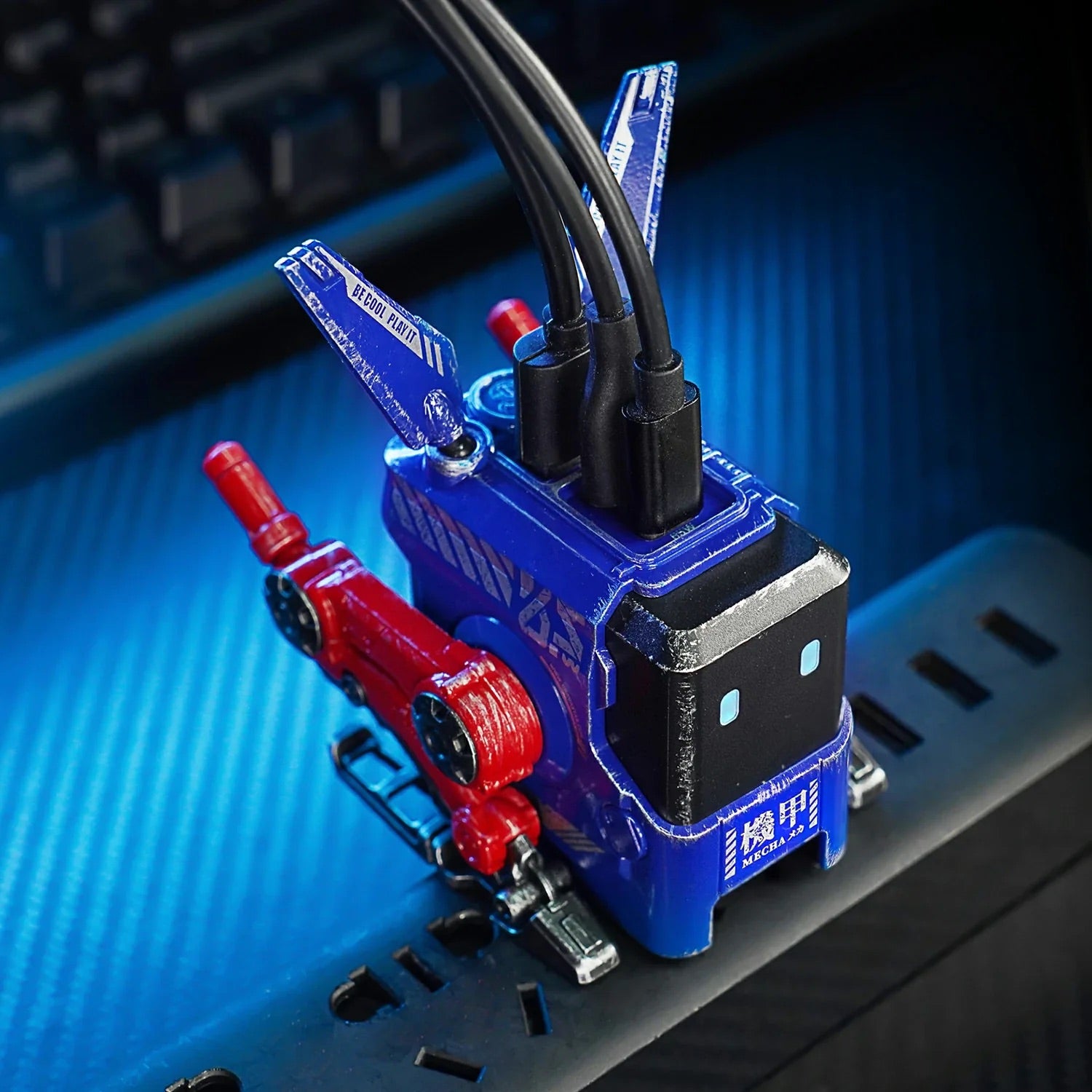 GravaStar - Alpha65 GaN 65W War Damaged Blaze Blue Wall Charger