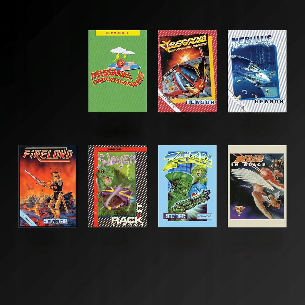Kolekcja klasycznych gier Commodore: Mission Impossabubble, Xeroid, Nebulus, Firelord, Slayer, Zanara, In Space