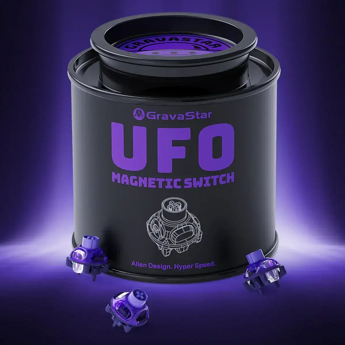 GravaStar UFO Magnetic Switch – magnetyczne switche mechaniczne do klawiatury, design obcy, hyper speed