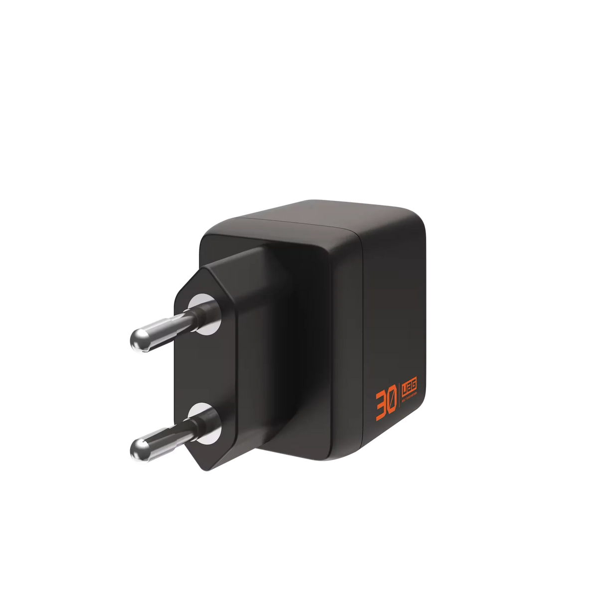 Czarna ładowarka USB-C 30W z wtyczką europejską, idealna do home office i desk setupu