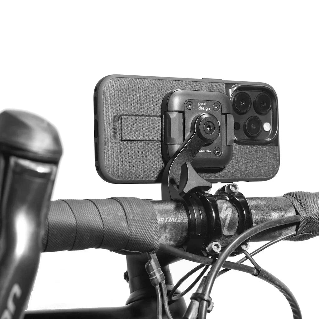 Uchwyt na telefon Peak Design na kierownicy roweru, idealny do nawigacji podczas jazdy