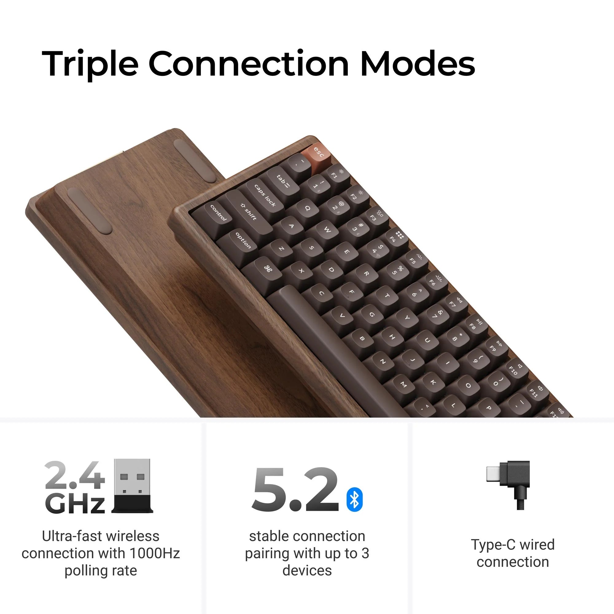 Keychron - K2 HE Wireless Magnetic Switch Custom Keyboard All-Wood Special Edition