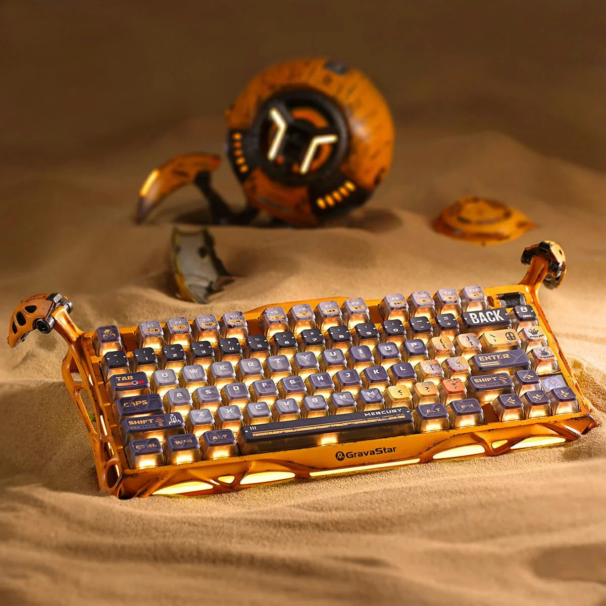 GravaStar - Mercury K1 Pro Special Edition Battle-Worn Yellow - Wireless Mechanical Keyboard