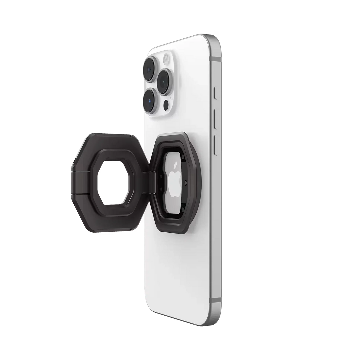 Czarny uchwyt na telefon z magnesem do iPhone, idealny do Home Office i biurka
