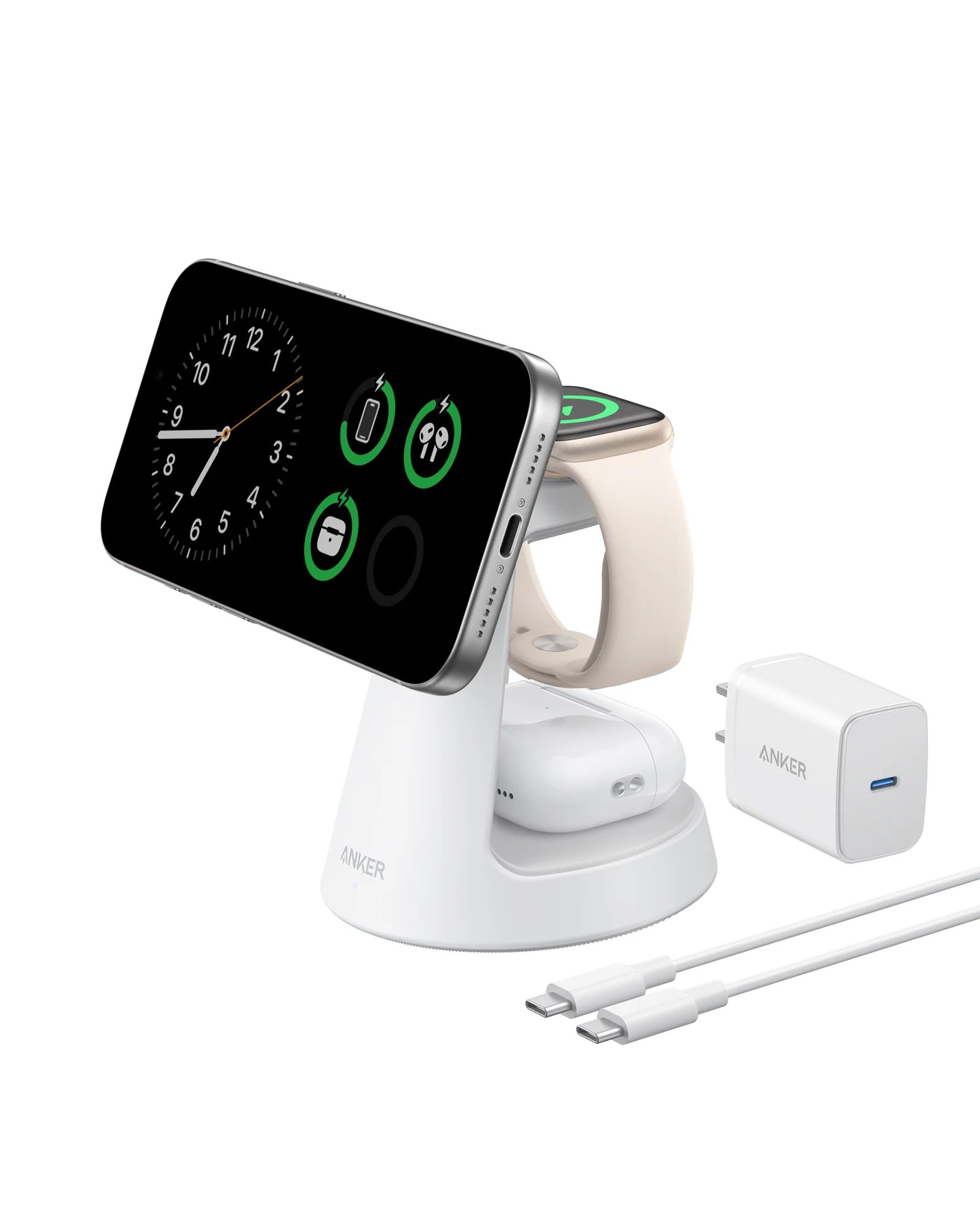 Anker - MagGo Wireless Charging Station (3-in-1, Dock Stand)