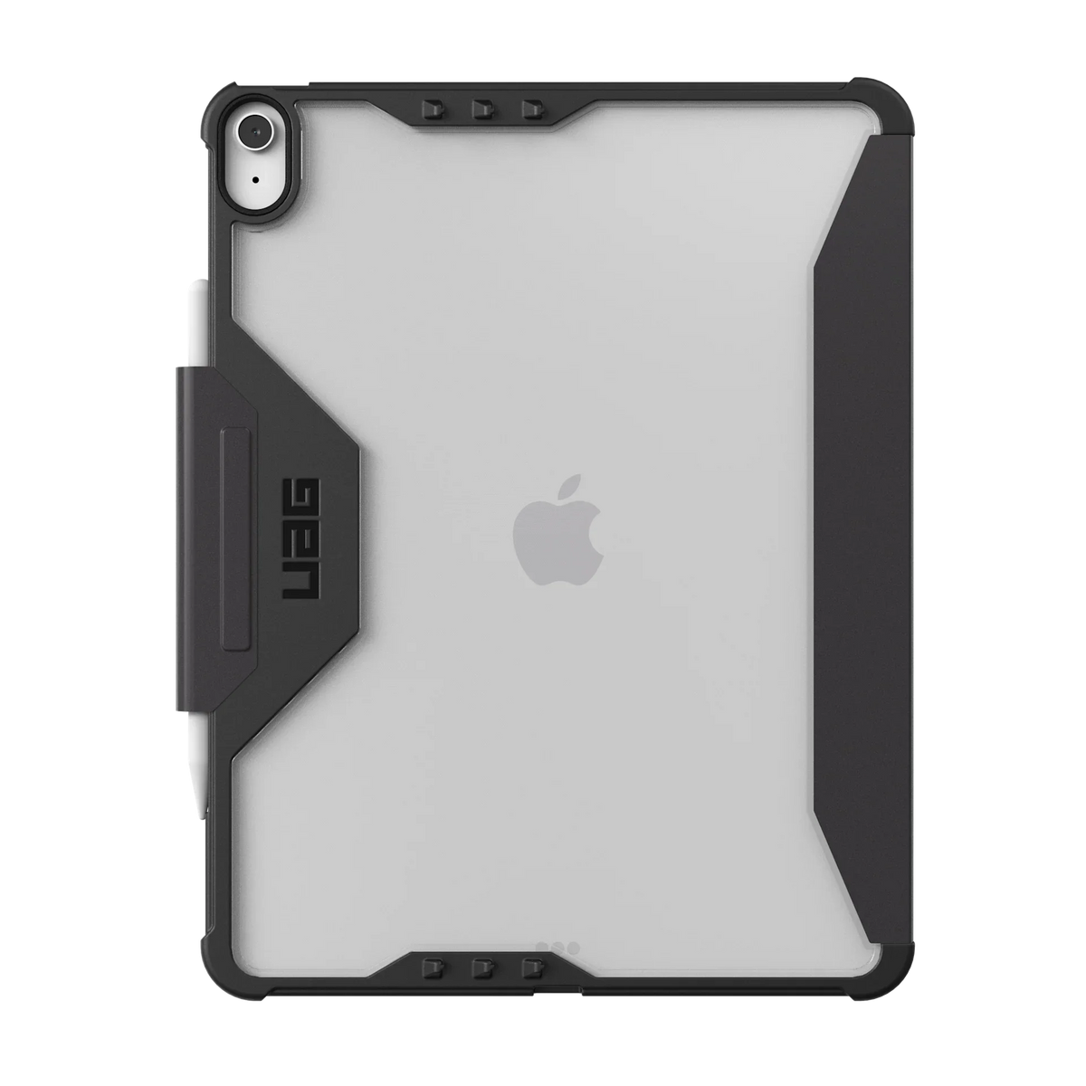Ochronny etui UAG na iPad z widocznym logo Apple, idealne dla biura domowego