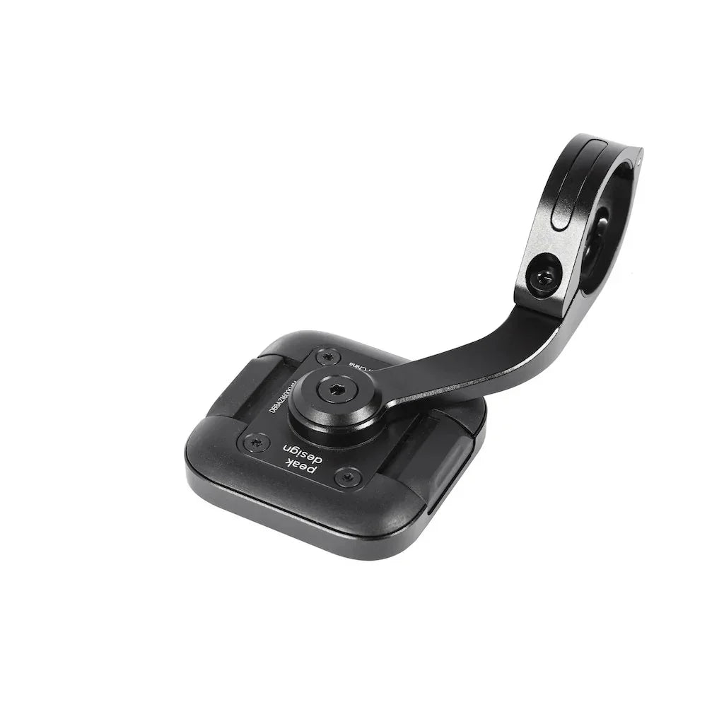 Czarny stojak do monitora Peak Design, idealny do home office i desk setupu, z regulacją kąta