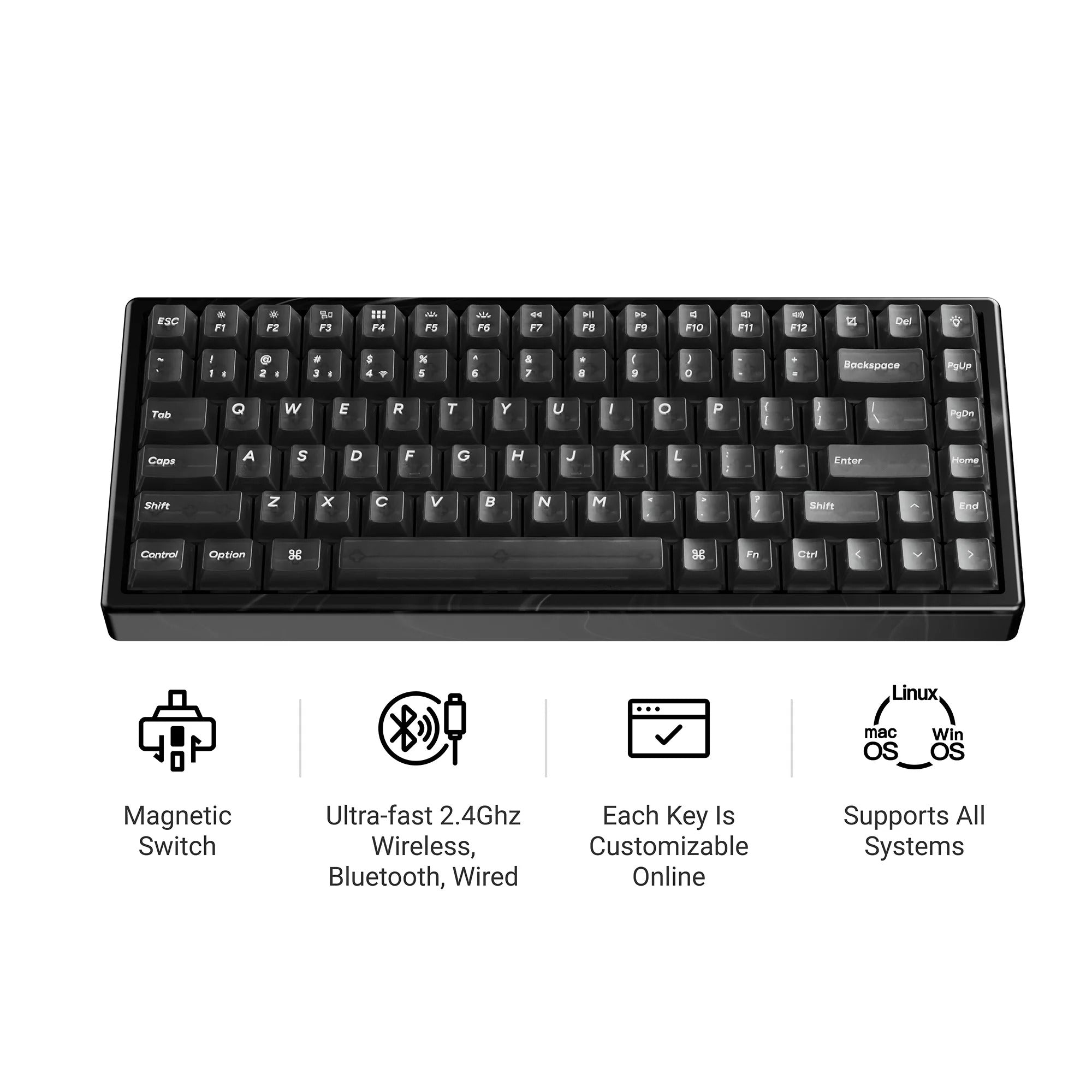 Keychron - K2 HE Wireless Magnetic Switch Custom Keyboard Resin Edition