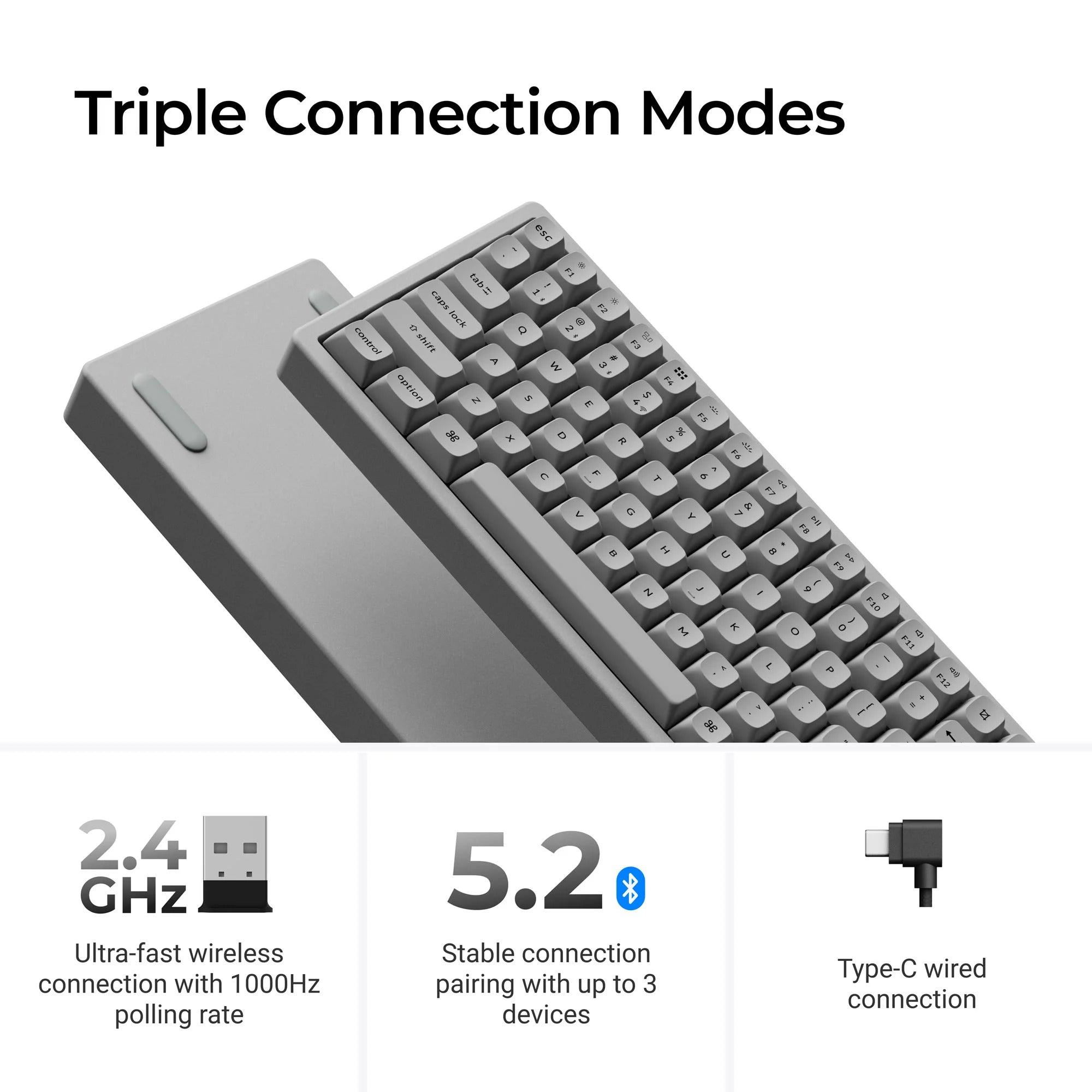 Keychron - K2 HE Wireless Magnetic Switch Custom Keyboard Concrete Edition