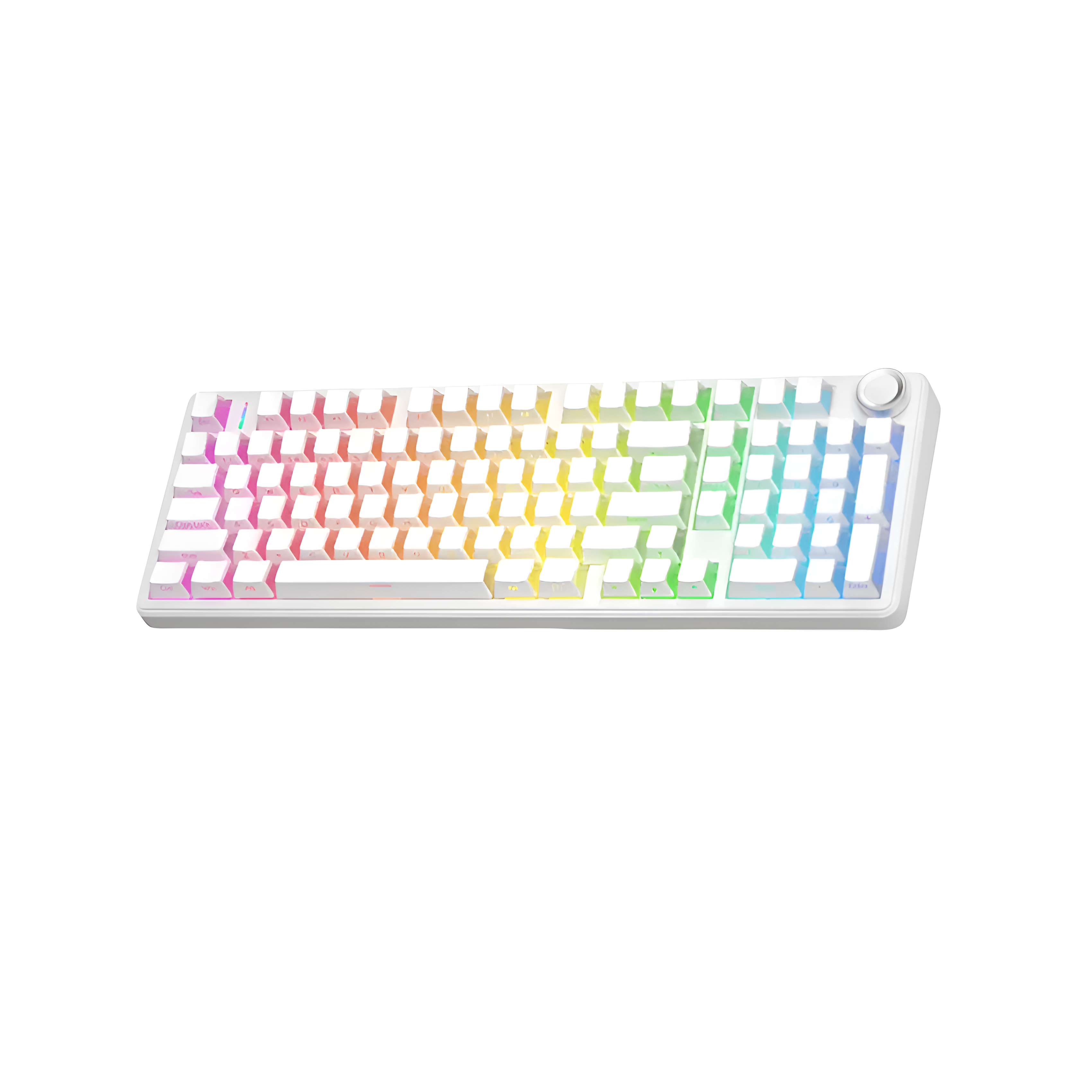 AULA - F99 Pro Wireless Mechanical Gaming Keyboard White Side-Printed