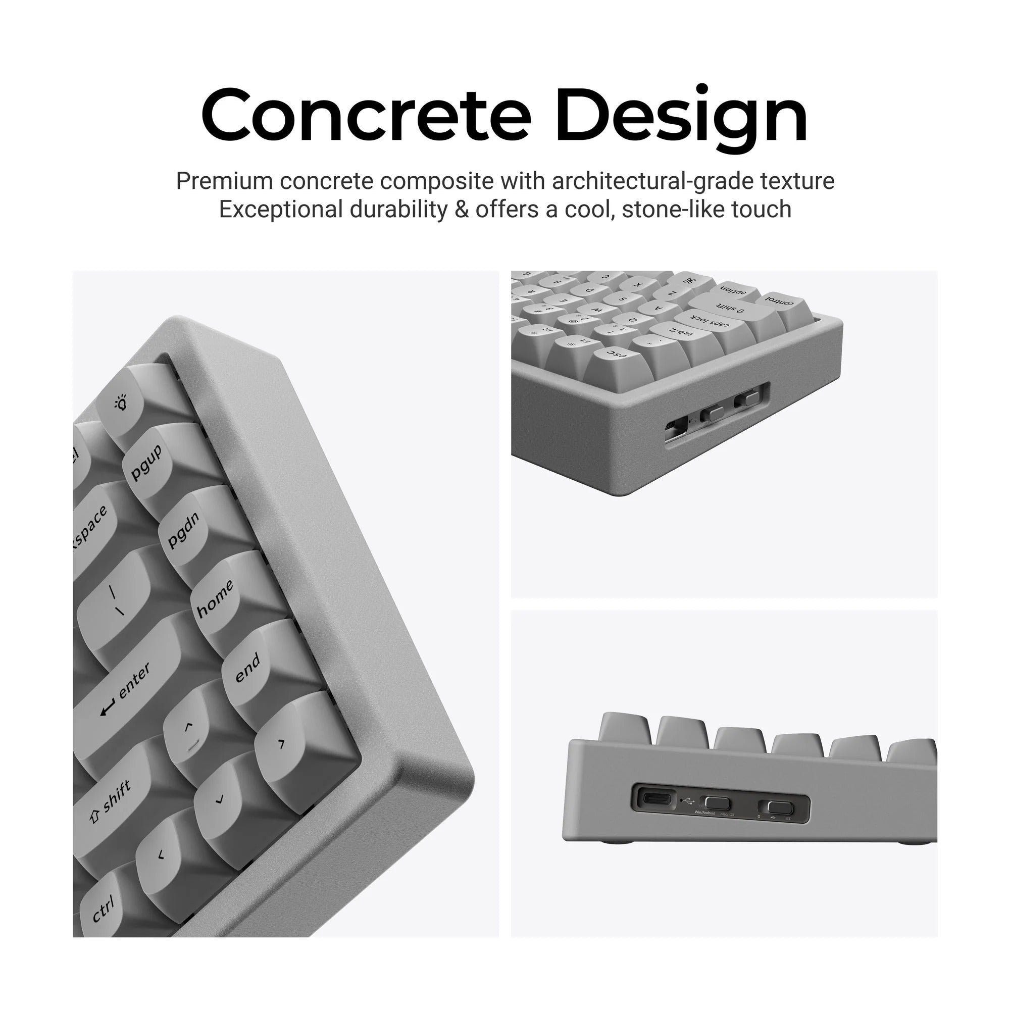 Keychron - K2 HE Wireless Magnetic Switch Custom Keyboard Concrete Edition