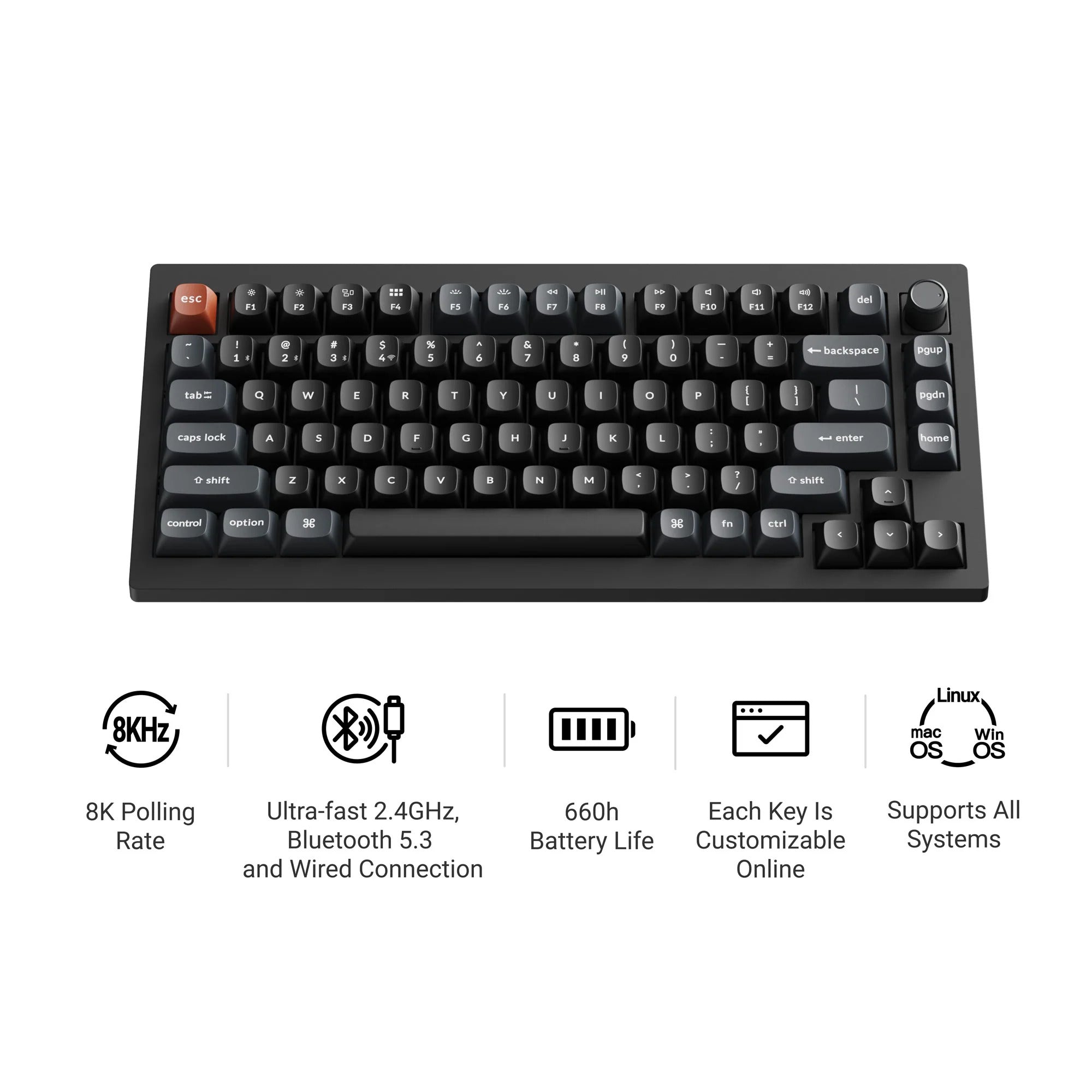 Keychron - V1 Ultra 8K Wireless Custom Mechanical Keyboard