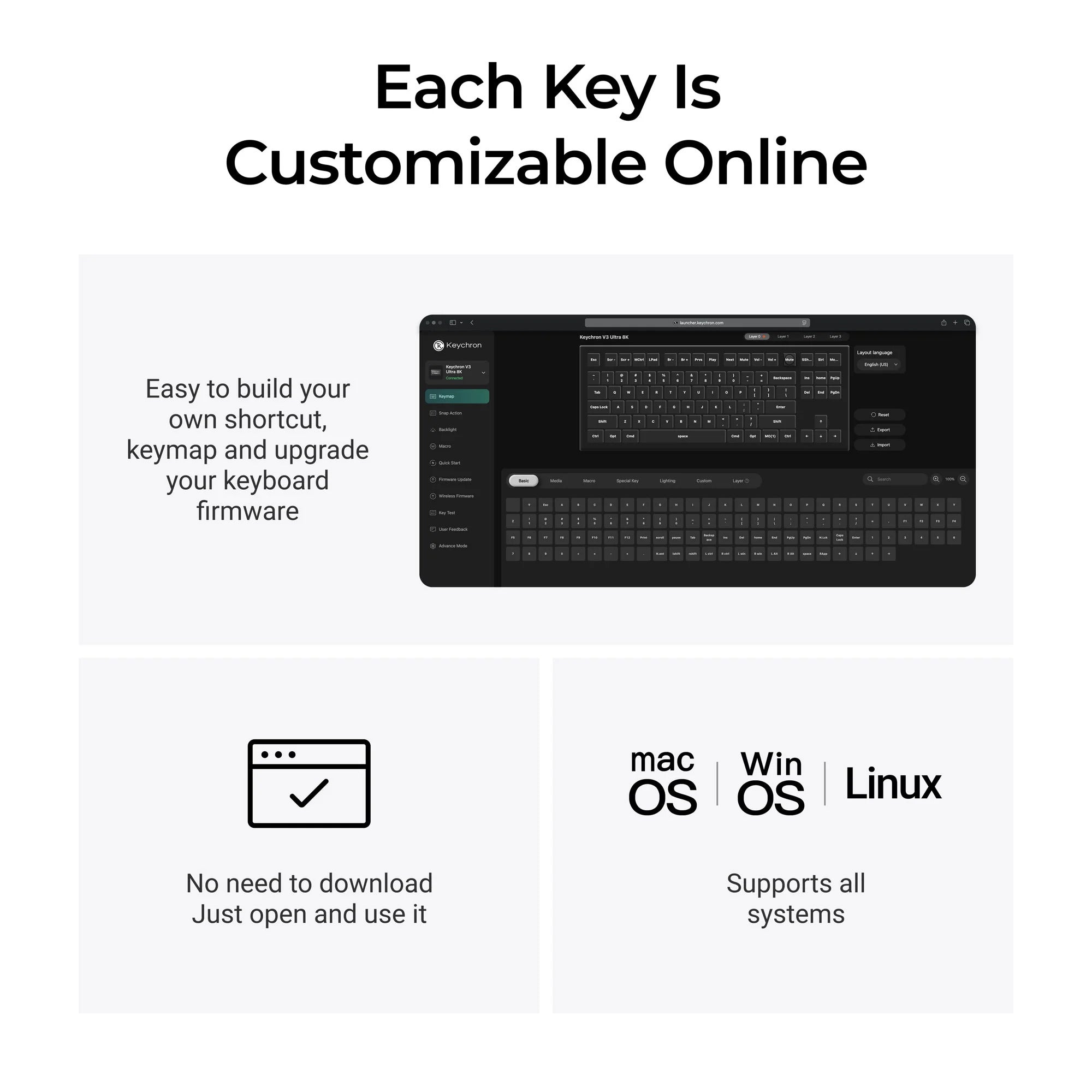 Keychron - V3 Ultra 8K Wireless Custom Mechanical Keyboard