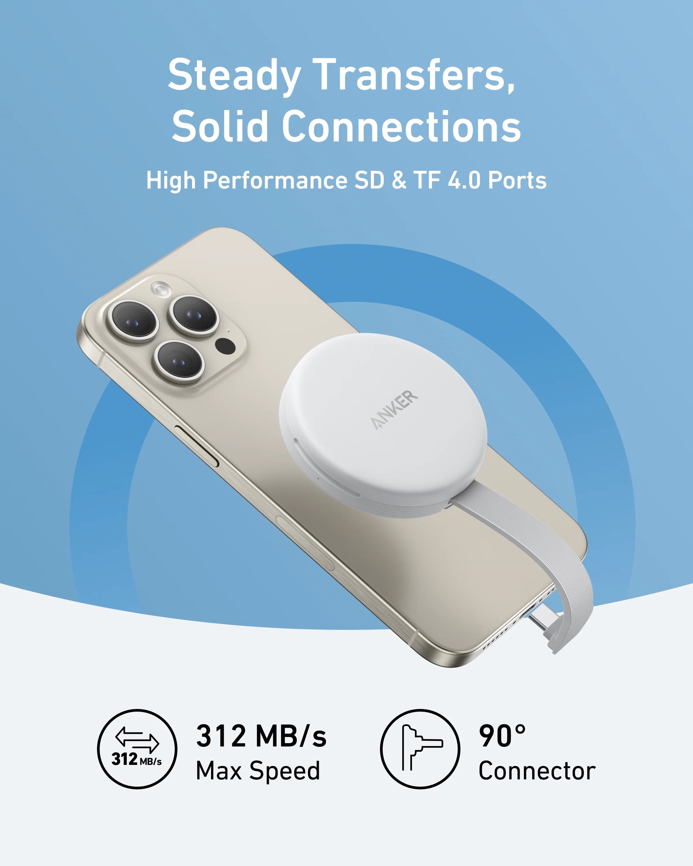 Anker - MagGo USB-C Adapter (3-in-1, 10Gbps, For iPhone)