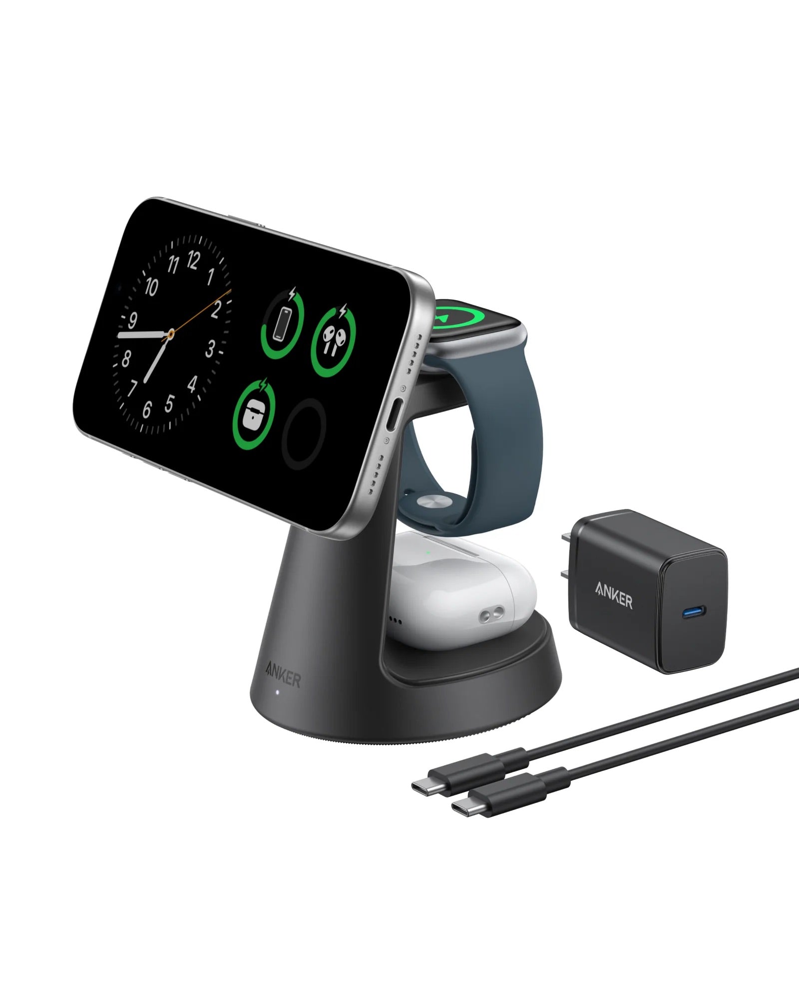 Anker - MagGo Wireless Charging Station (3-in-1, Dock Stand)