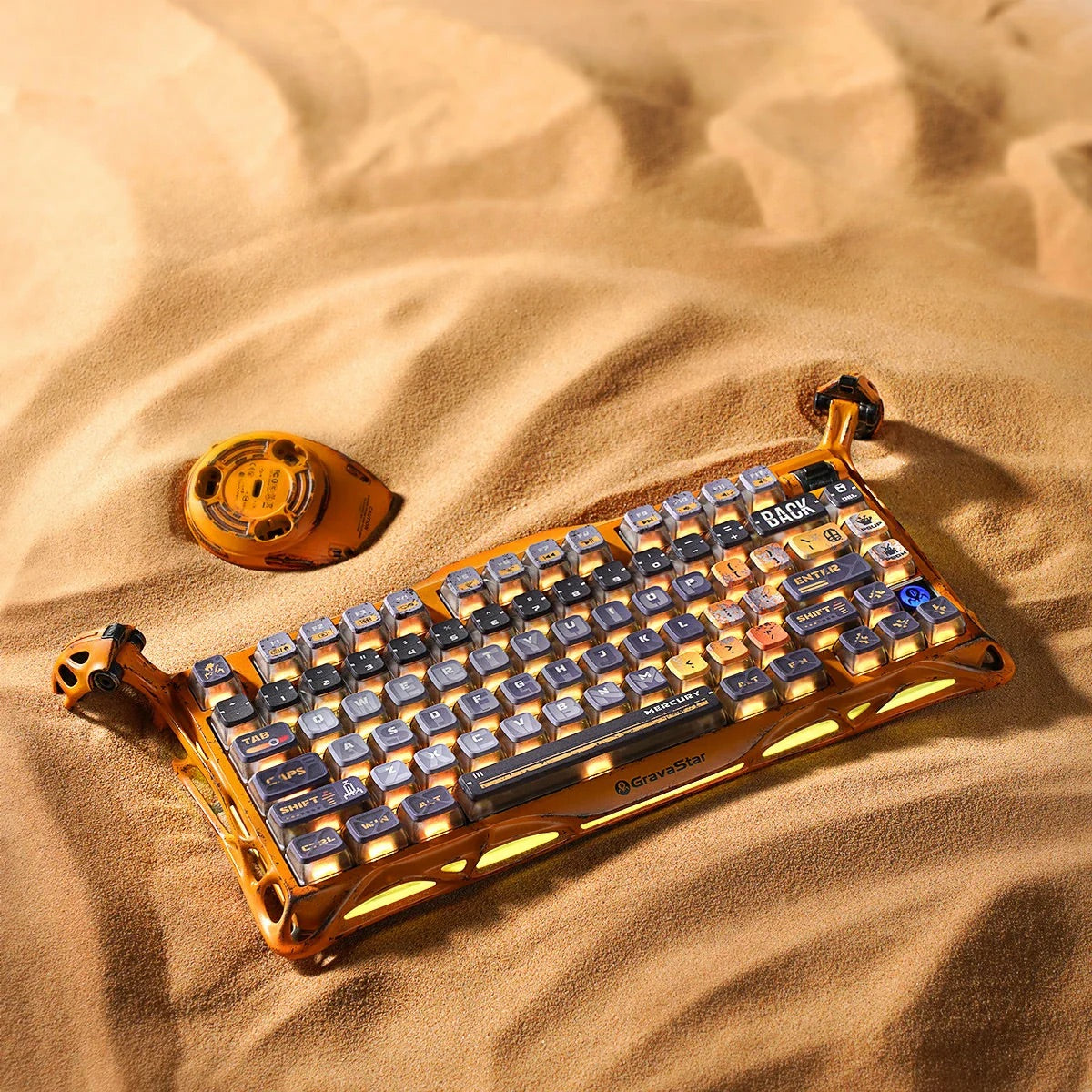 GravaStar - Mercury K1 Pro Special Edition Battle-Worn Yellow - Wireless Mechanical Keyboard