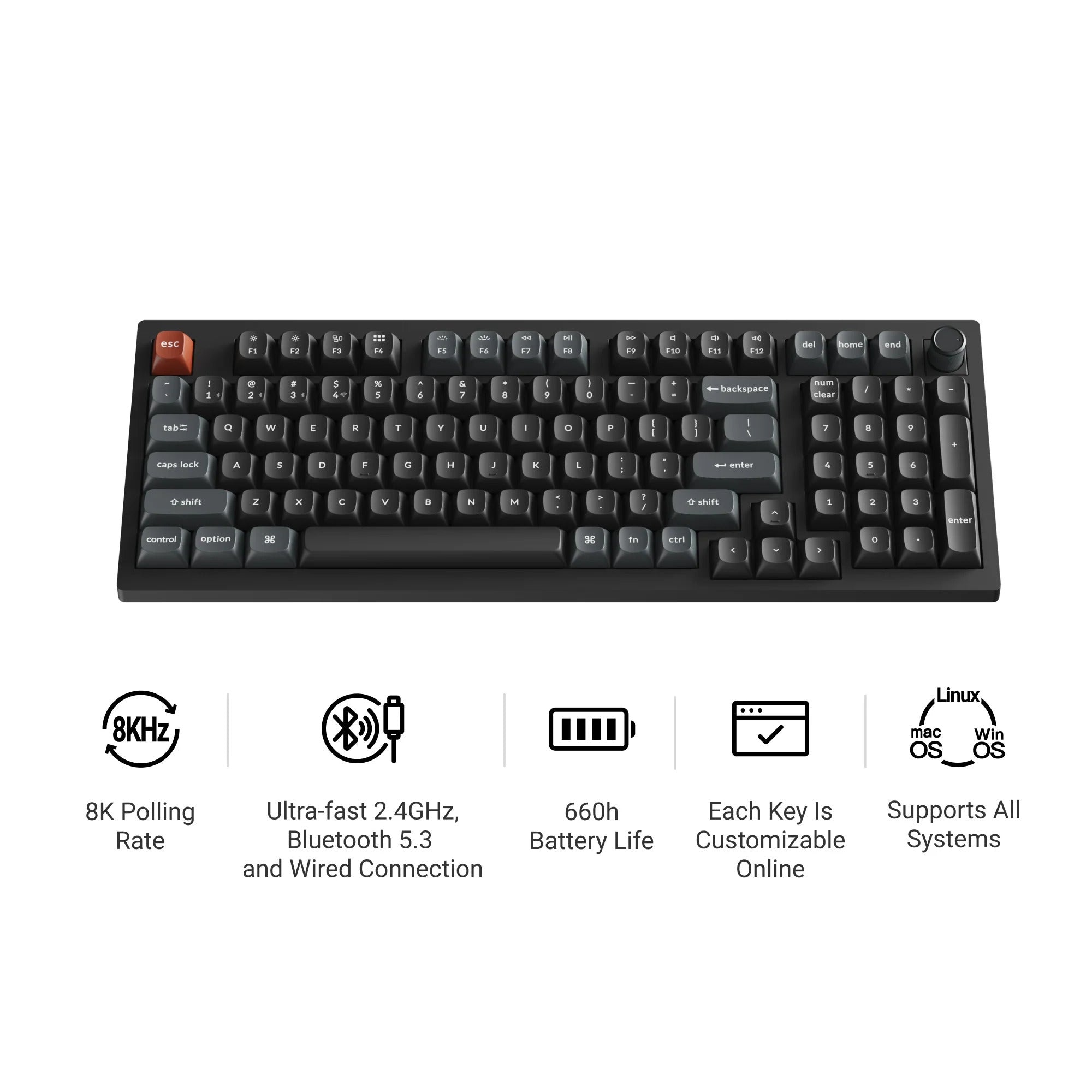 Keychron - V5 Ultra 8K Wireless Custom Mechanical Keyboard