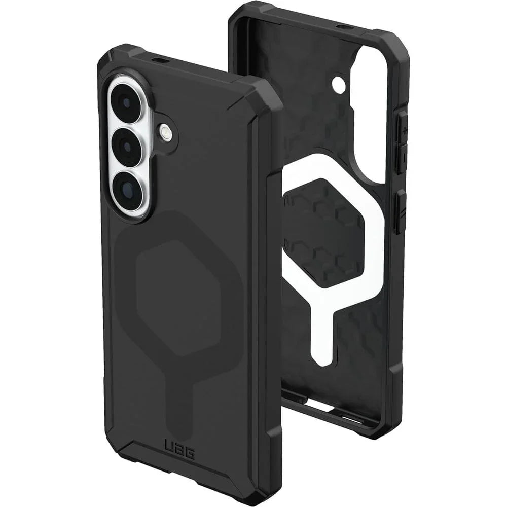 Czarny, odporny etui UAG na telefon z magnetycznym uchwytem i ochroną aparatu