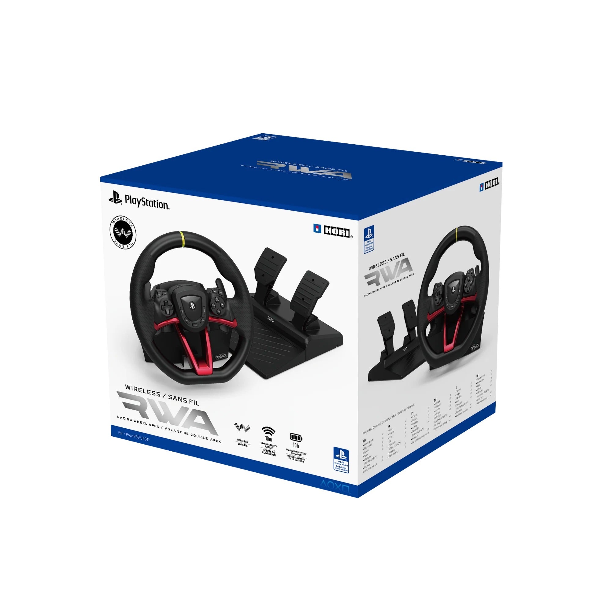 HORI - Wireless Racing Wheel Apex for Playstation 5, PlayStation 4 and PC