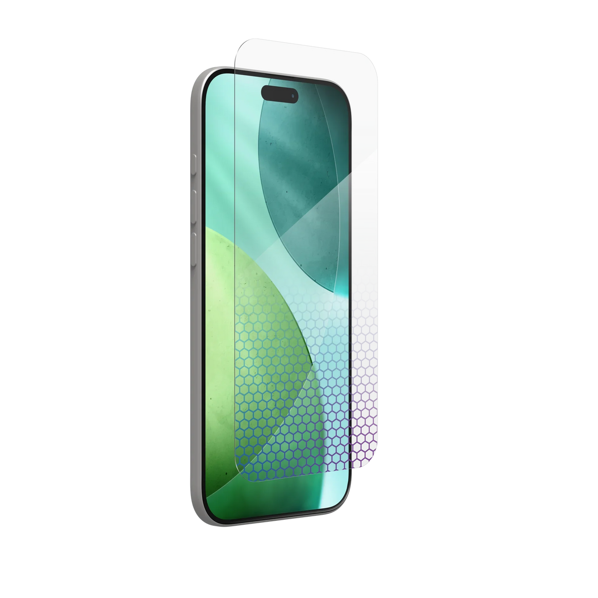 Szklana folia ochronna na ekran telefonu z geometrycznym wzorem sześciokątów