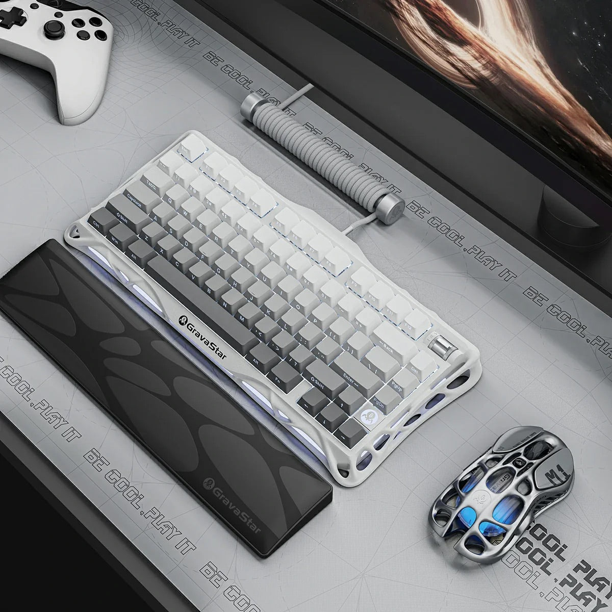 GravaStar - Mercury K1 Gradient White - Wireless Mechanical Keyboard