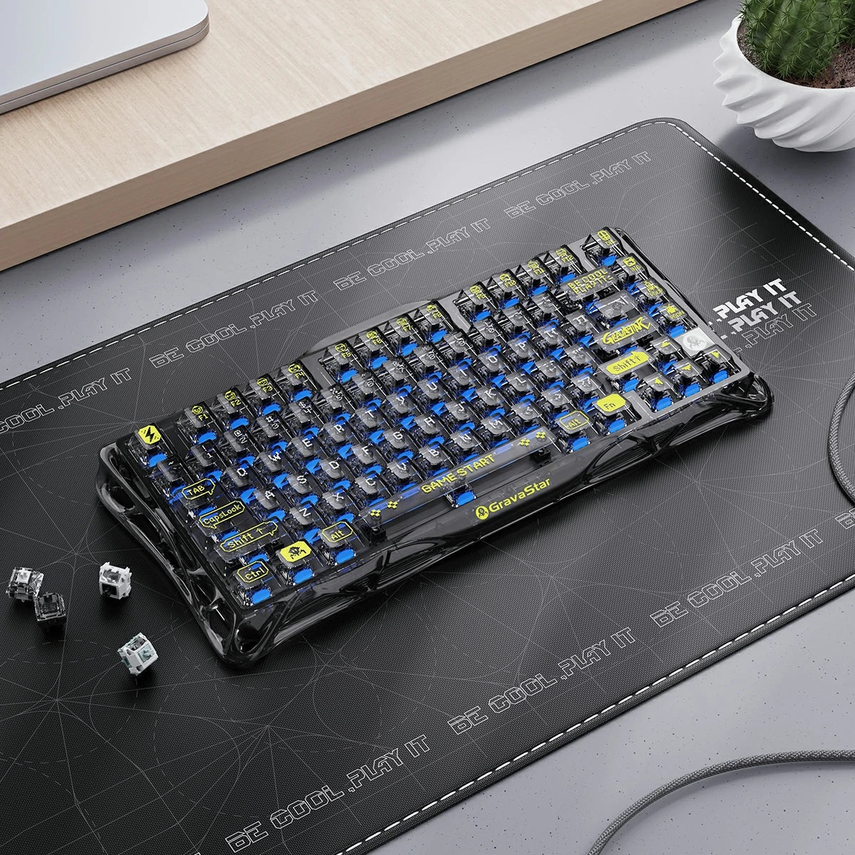 GravaStar - Mercury K1 Lite Transparent Black - Wireless Mechanical Keyboard