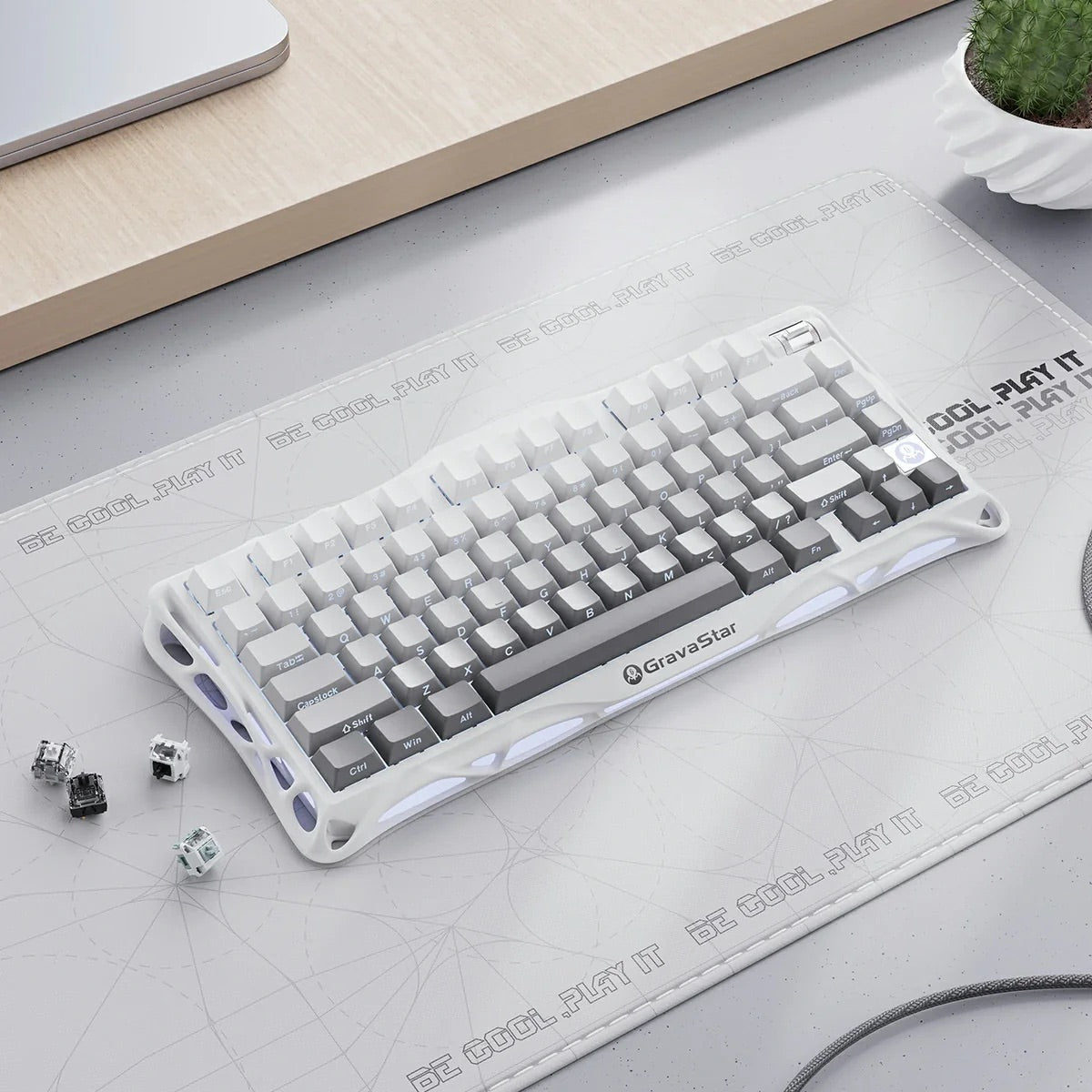 GravaStar - Mercury K1 Gradient White - Wireless Mechanical Keyboard