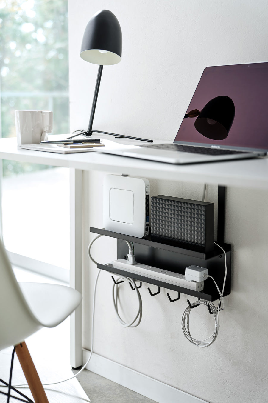 Any Desk Router Yamazaki Home - Smart Under-Desk Cable & Router Organizer | Shelter ...