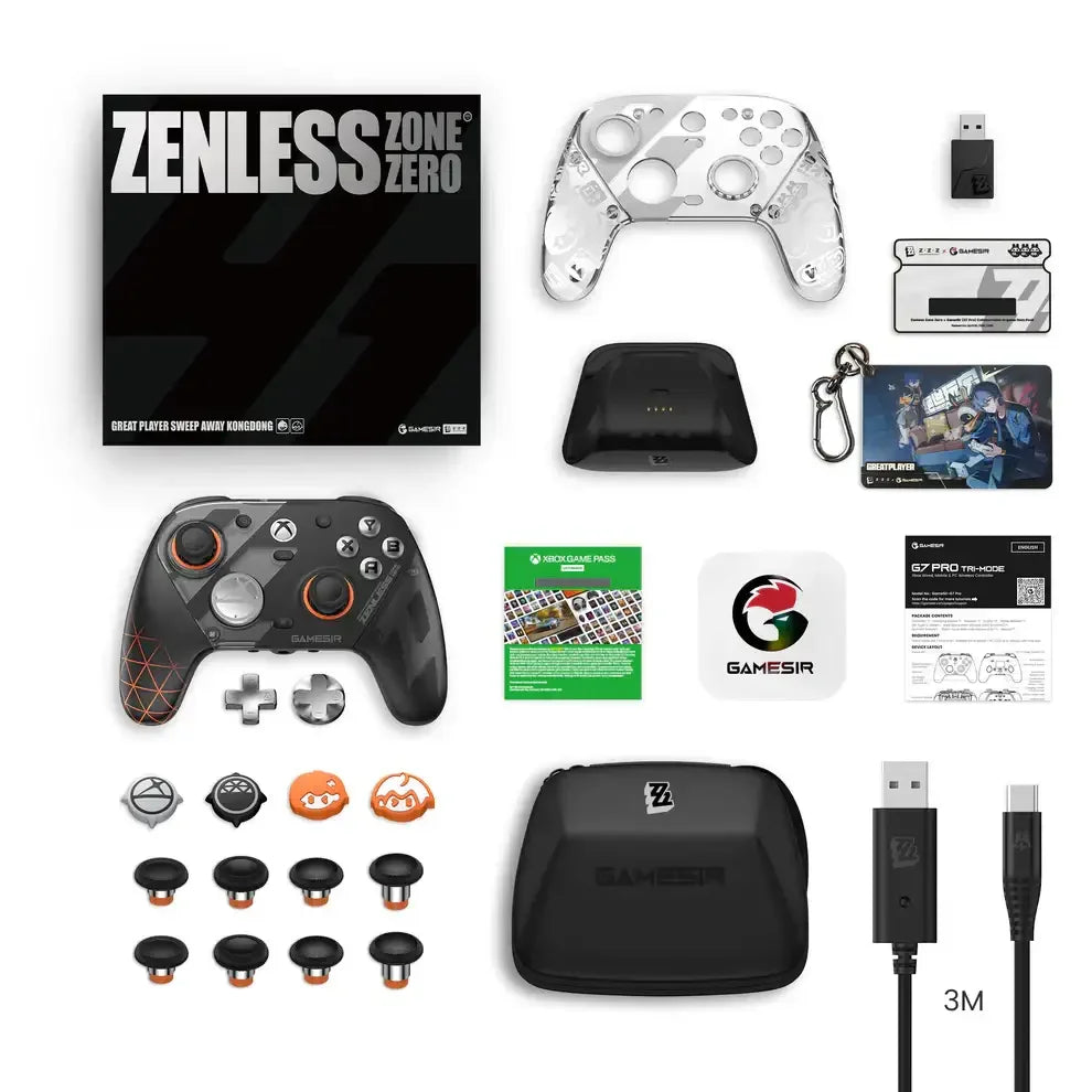 Grający zestaw kontrolerów Gamesir Zenless Zone Zero z akcesoriami, przewodami i keycapami do personalizacji