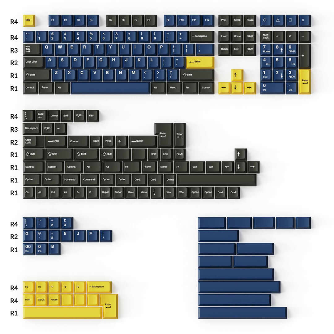 Keychron Cherry Profile Double-Shot PBT Full Set Keycaps Royal ...