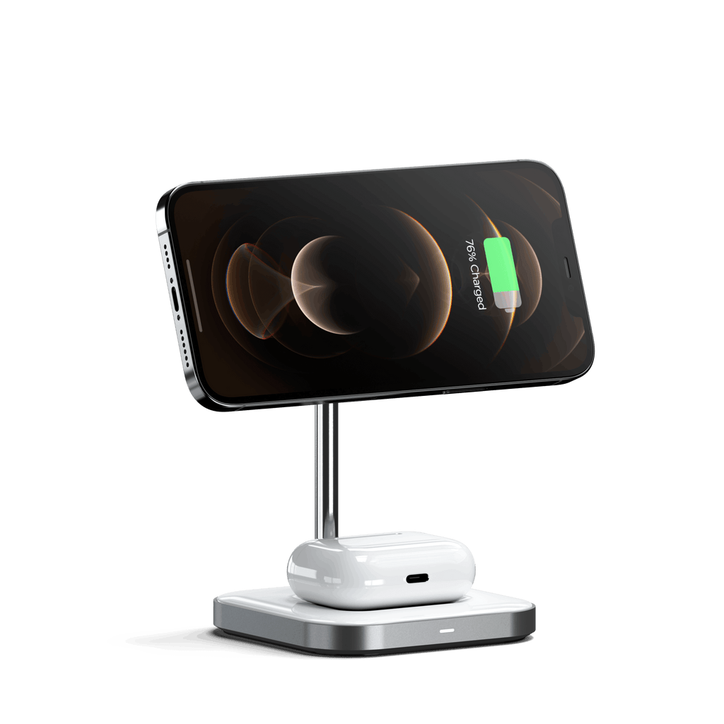 Satechi - Aluminum 2-in-1 Magnetic Wireless Charging Stand