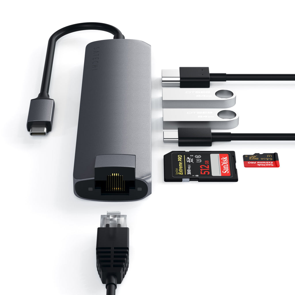 Satechi - Usb-C Slim Multi-port With Ethernet Adapter